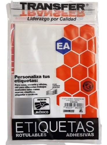 Etiquetas Adhesivas, 32 X 64 Mm, Blancas.