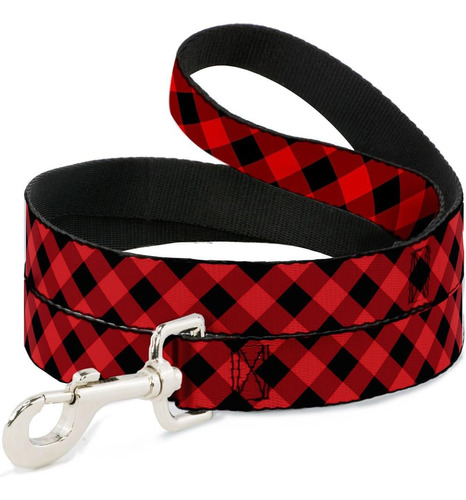 Correa De Perro Con Hebilla En Diagonal Buffalo Plaid Negra