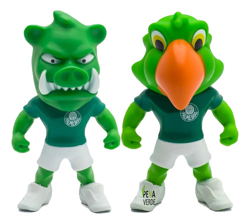 Kit Boneco Palmeiras Porco Gobatto + Periquito Fut Toy