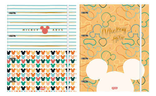 Caderno Argolado 80 Folhas Mickey Arts - 1 Unidade Sortida