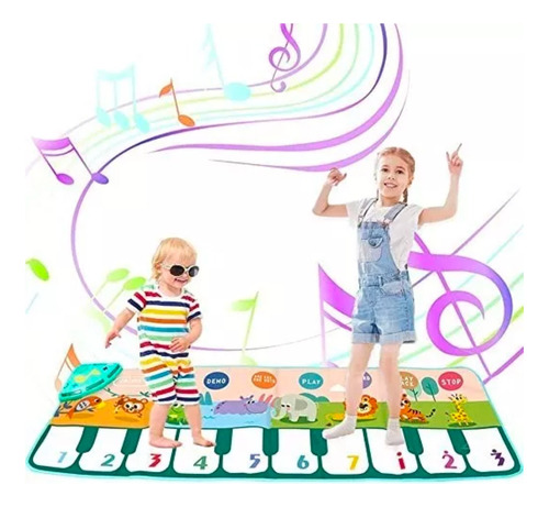 Alfombra Tapete Baile De Piano Musical Para Niños 110x36cm