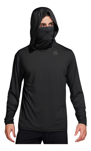 Playera Ninja Hombre Manga Larga Capucha Y Buf Ikono
