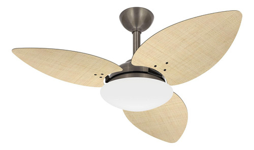 Ventilador Teto Bronze Potente Winds 3 Pás Palha Ventax 220v Cor das pás Natural Diâmetro 120 cm Material das pás MDF