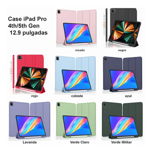 Estuche Funda Smart Case iPad Pro 12.9 4ta A2229 A2069 A2232