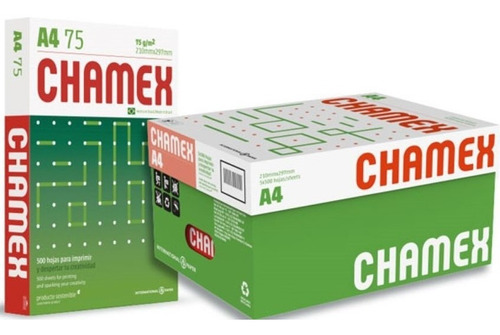 Papel A4 Chamex 75 Gramos X 500 Hojas Caja X 10 Paquetes