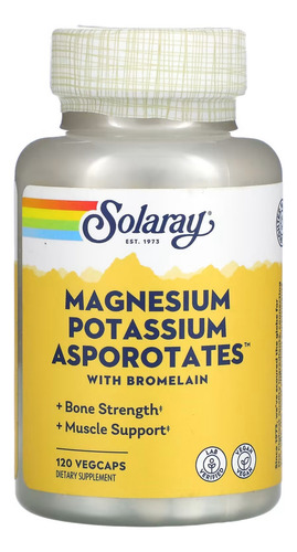 Solaray Asporotatos De Magnesio Y Potasio 120 Capsulas Sabor Sin Sabor