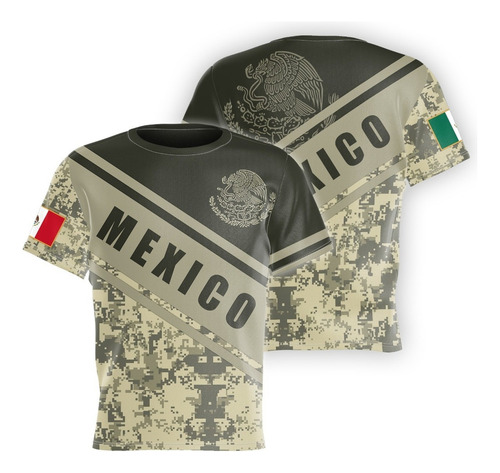 K Playera Con Diseño Mexicano, Camuflado