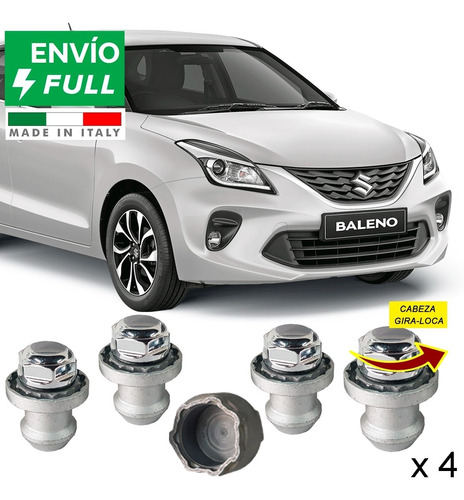 4 Tuercas Seguridad 12 X 1.25 Mm Suzuki Baleno Gls