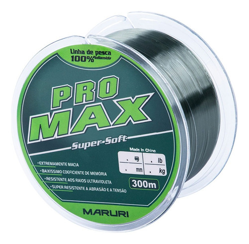 Linha Monofilamento Maruri Pro Max - 0,23mm - 300m - Verde