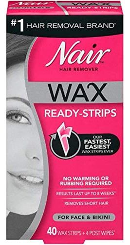 Nair Hair Remover Wax Ready-strips Para Rostro Y Bikini, 40