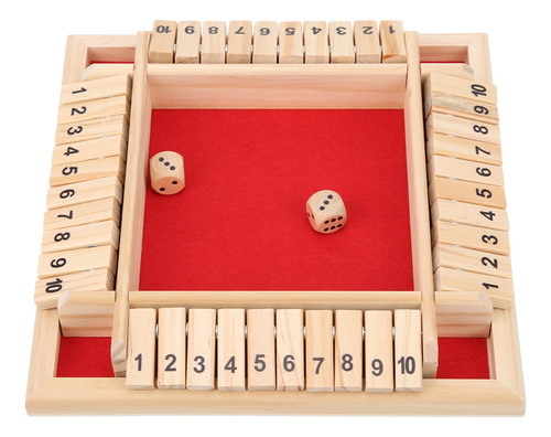 Juego De Dados De Madera Shut The, Tablero De 4 Caras Con 10