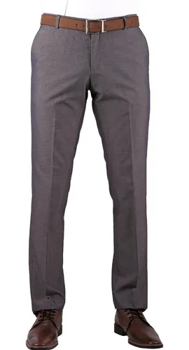 Pantalon De Vestir Yale Hombre Gris Poliester 10072 0451