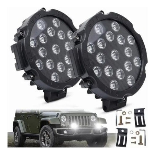 Barra De Luces Led51w De 7 Pulgadas, 4x4, Suv, Jeep, 12v 24v