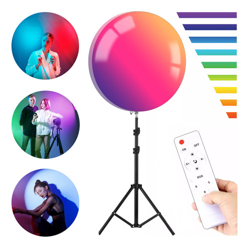 Foco Circular Rgb Luz Led Fotografia Control Tripode 44cm