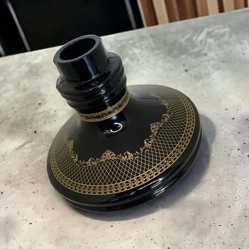 Vaso Preto Narguile Pequeno Aladin Ouro P Moon Triton Zeus