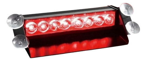 Baliza Policial Roja / Roja 8 Led Parabrisa Auto Escolta 12v