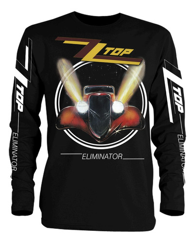 Zz Top Eliminator Playera Manga Larga Van Halen Aerosmith