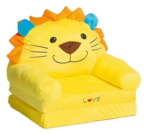 Sillón Colchón Plegable 2 Niveles Infantil 450 Love Amarillo