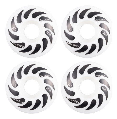 Ruedas De Skate Rollerex Phaser 92a 54mm Prime White X4