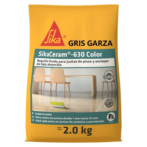 Sikaceram 630 Color Gris Garza Emboquilladora Látex X 2 Kg