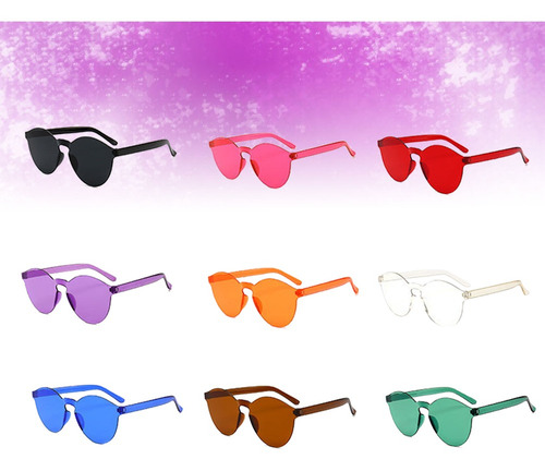 Imagen 7 de 8 de 9 Gafas De Sol De Moda Color Gelatina Glas Transparentes