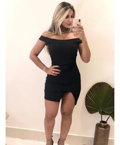 Vestido preto colado ombro a ombro cheap