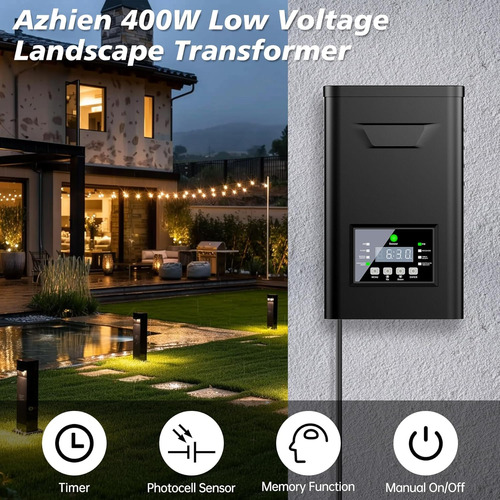 Transformador De Paisaje De 400 W Para Exterior Con Sensor