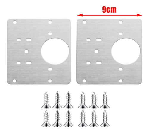 4 Placas 9*9cm Reparadoras Bisagra Armario Con Tornillos