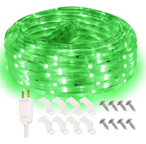 Tira De Luces Verdes Flexibles 5 Metros Para Decoración.