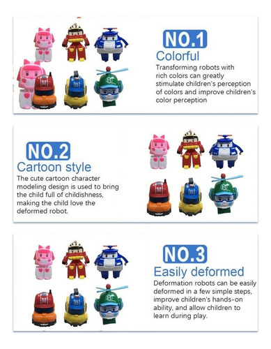 Robocar Poli Transformación Robot Poli Amber Roy Coche Jugue