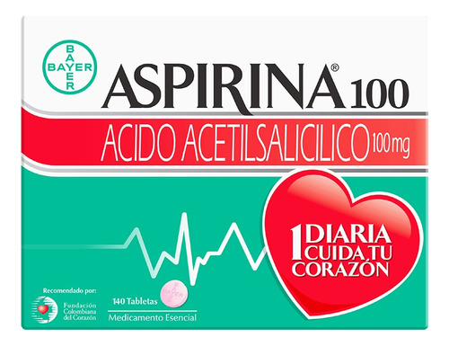 Aspirina Cardio 100 Mg 28 Tbs - Unidad a $532
