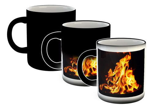 Taza Magica Fuego Hoguera Leña Cenizas Brasas Fogon