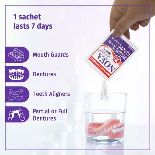Limpiador De Dentaduras Novadent - 26 Sobres Para Aparatos