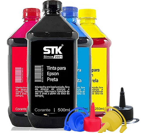 Refil 1250ml Tinta Compatível Epson L3110 L3150 L3250 L5190