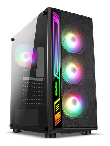 Gabinete Liketec Dex - Vidro Temperado Black - 1 Fan Rgb