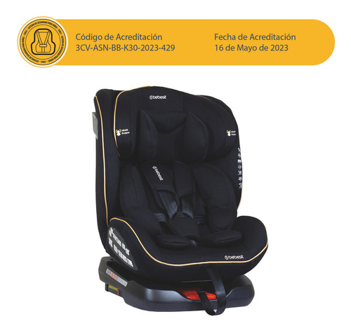 Silla De Auto Convertible Supra 360° Black Gold Color Negro dorado