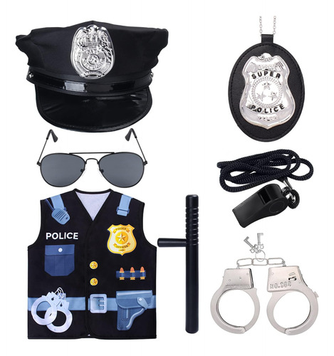 Keymall Kids Police Costume Set-7 Piezas De Disfraz De Ofici