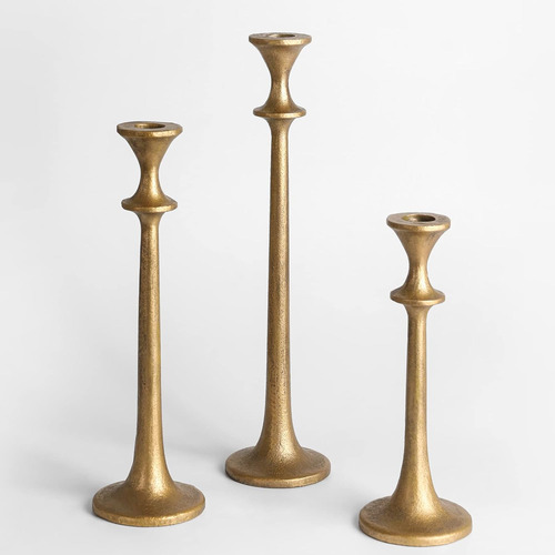 Portavelas Cónico De Hierro, Juego De 3 Candelabros Decorati