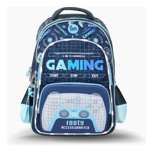 Mochila Gaming Level Up Gamer Con Luz Espalda 18 PuLG Footy 