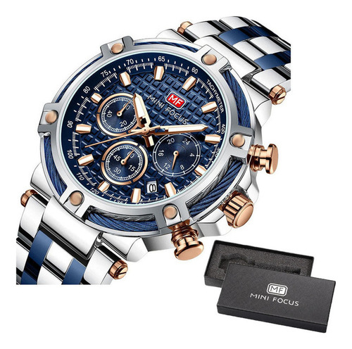 De Reloj De Cuarzo Mini Focus Steel Chronograph Para Hombre