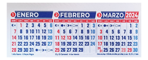 Almanaque Calendario Mignon 2021 Trimensual 19 X 8cm 500u 