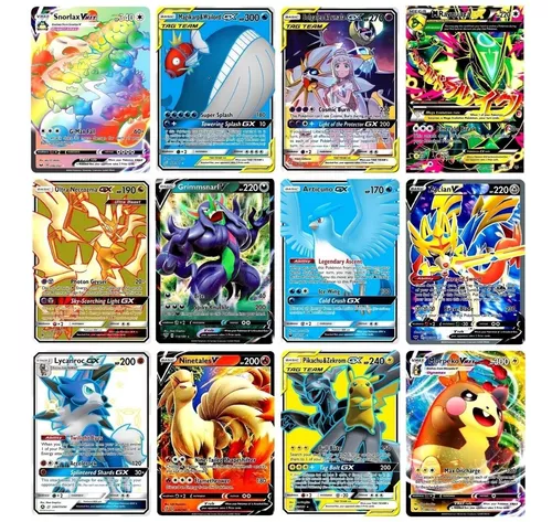 Kit 50 Cartas Pokemon Vmax V Shiny Aliados Gx