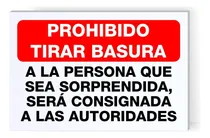 Comprar Señalamiento Letrero Prohibido Tirar Basura 30 X 20