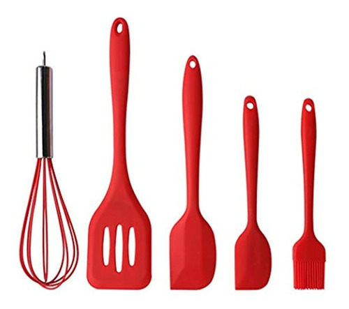 Juego De Utensilios De Cocina Menaje 5pcs Rojo