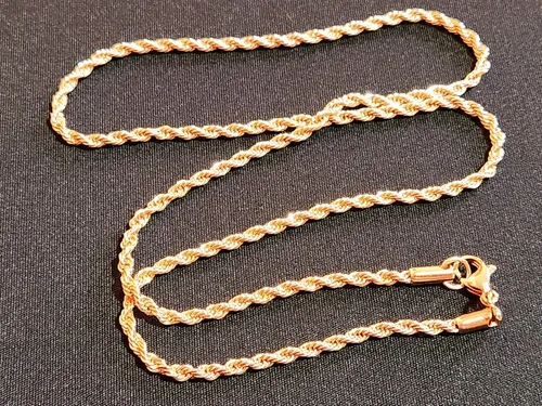Cadena Oro Rojo 18 Quilates Soga 50cm X 0.2cm Rosa Exclusiva