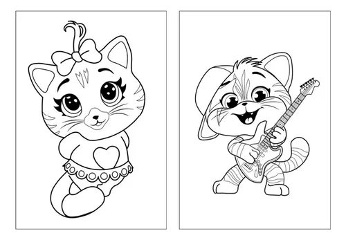 Desenhos infantis de gatos para pintar