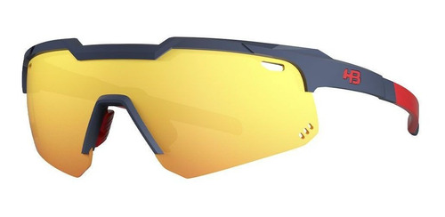 Oculos Para Ciclismo Hb Shield Matte Navy Com Lente Vermelha