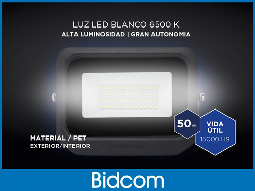 Set X4 Reflectores Led Gadnic Luz Led Blanca 50w Carcasa Negro