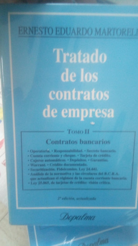Tratado De Los Contratos De Empresa. 2ts. Eduardo Martorell