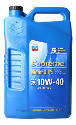 Aceite Chevron 10w40 5 Lt Supreme. Mineral Gasolina
